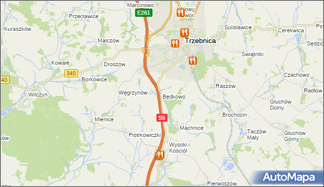 mapa Będkowo, Będkowo na mapie Targeo