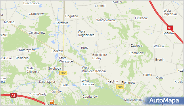 mapa Besiekierz Rudny, Besiekierz Rudny na mapie Targeo