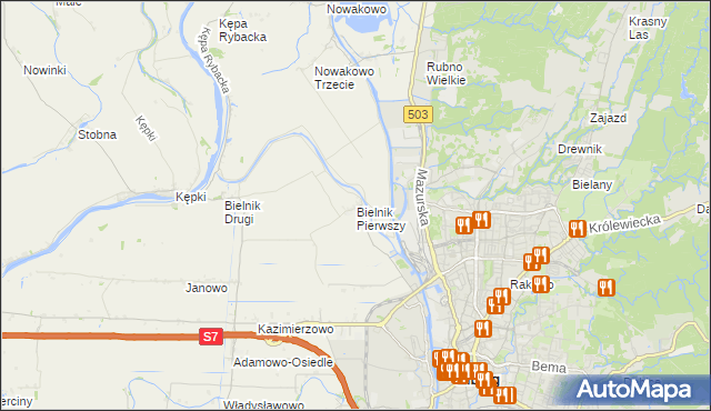 mapa Bielnik Pierwszy, Bielnik Pierwszy na mapie Targeo