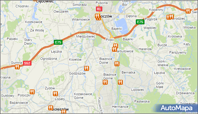 mapa Bładnice Dolne, Bładnice Dolne na mapie Targeo