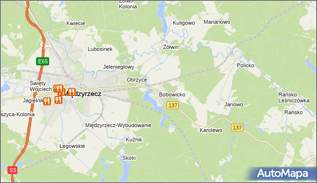 mapa Bobowicko, Bobowicko na mapie Targeo