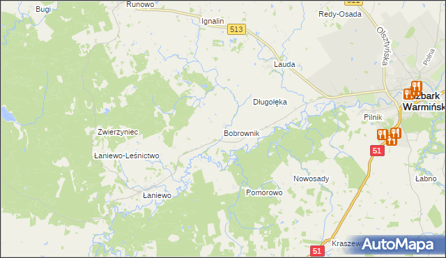 mapa Bobrownik, Bobrownik na mapie Targeo