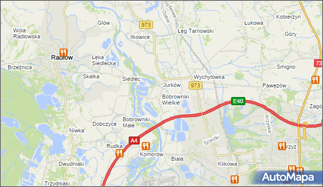 mapa Bobrowniki Wielkie, Bobrowniki Wielkie na mapie Targeo