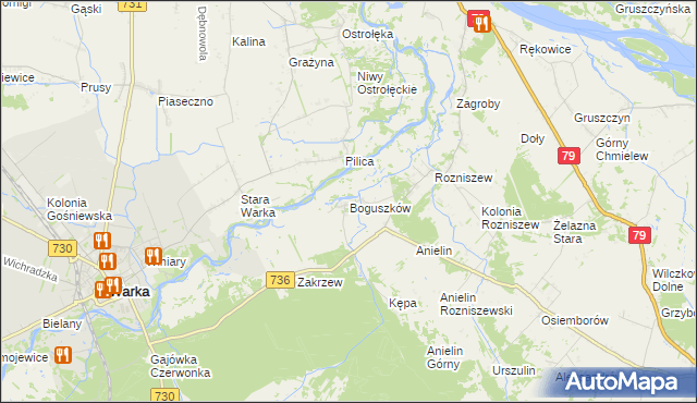 mapa Boguszków, Boguszków na mapie Targeo