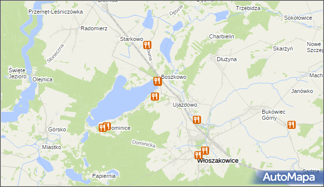 mapa Boszkowo-Letnisko, Boszkowo-Letnisko na mapie Targeo