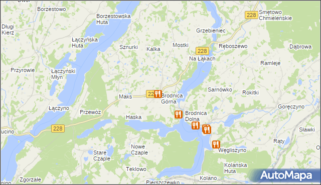 mapa Brodnica Górna, Brodnica Górna na mapie Targeo