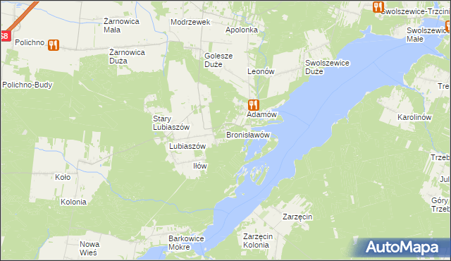 mapa Bronisławów gmina Wolbórz, Bronisławów gmina Wolbórz na mapie Targeo