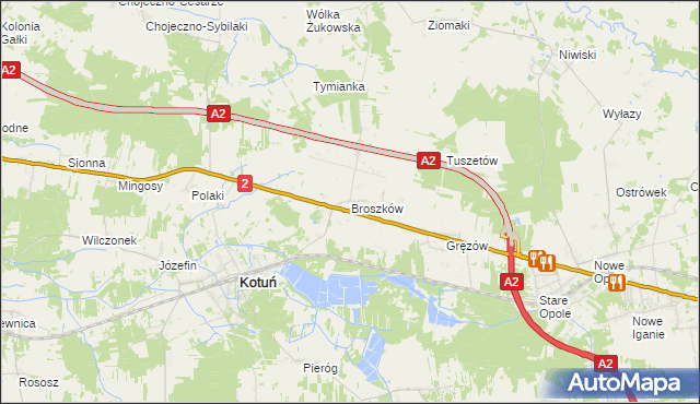 mapa Broszków, Broszków na mapie Targeo