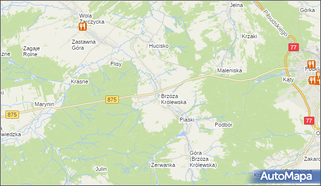 mapa Brzóza Królewska, Brzóza Królewska na mapie Targeo