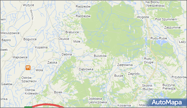 mapa Buczków gmina Rzezawa, Buczków gmina Rzezawa na mapie Targeo