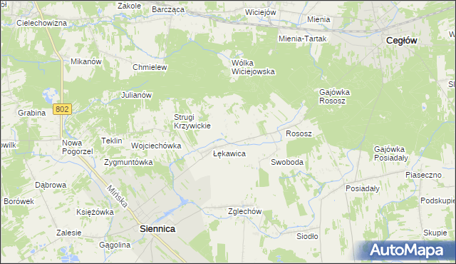 mapa Budy Łękawickie, Budy Łękawickie na mapie Targeo