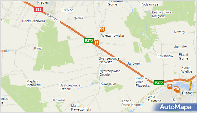 mapa Bystrzejowice Pierwsze, Bystrzejowice Pierwsze na mapie Targeo