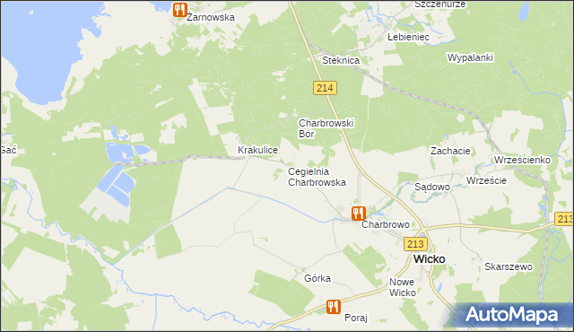mapa Cegielnia Charbrowska, Cegielnia Charbrowska na mapie Targeo
