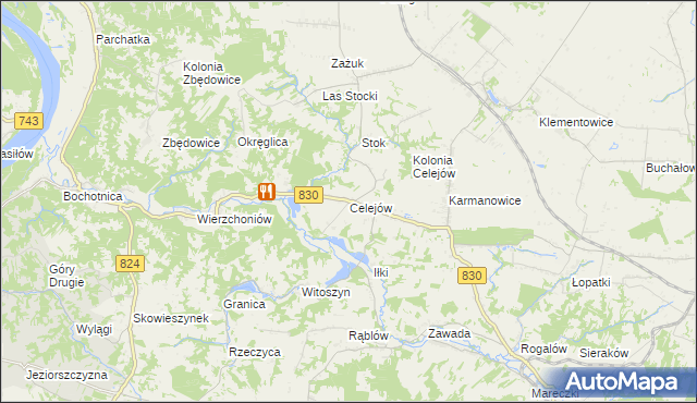 mapa Celejów gmina Wąwolnica, Celejów gmina Wąwolnica na mapie Targeo