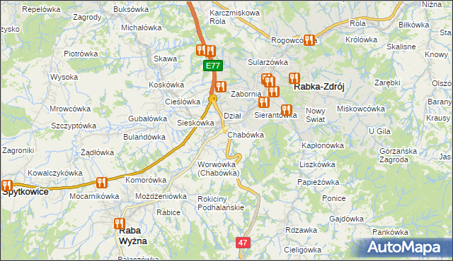 mapa Chabówka, Chabówka na mapie Targeo