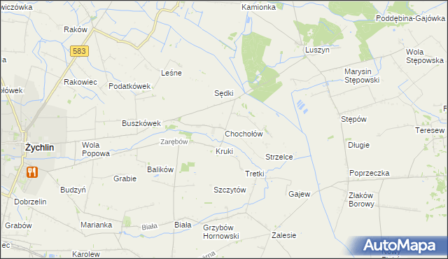 mapa Chochołów gmina Żychlin, Chochołów gmina Żychlin na mapie Targeo