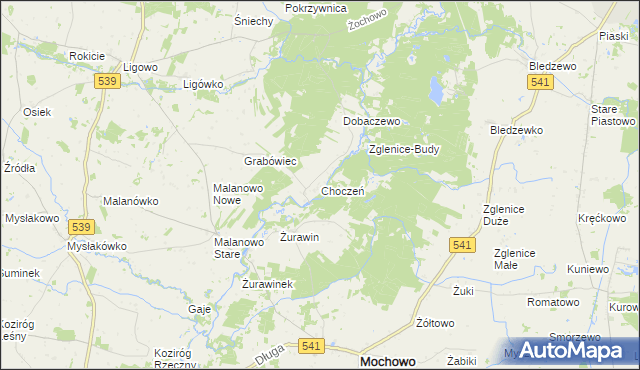 mapa Choczeń, Choczeń na mapie Targeo