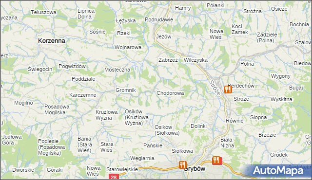 mapa Chodorowa, Chodorowa na mapie Targeo