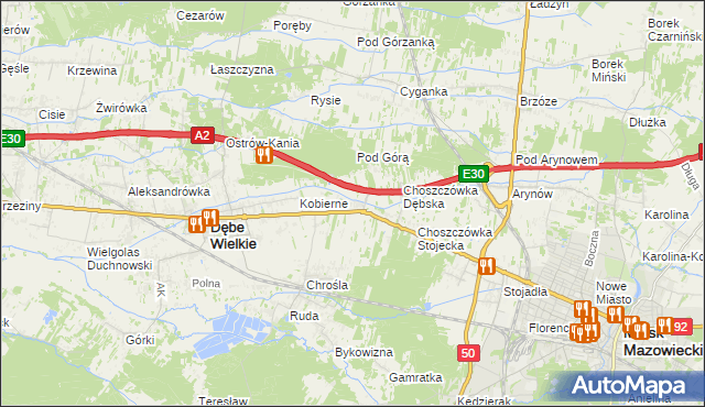 mapa Choszczówka Rudzka, Choszczówka Rudzka na mapie Targeo
