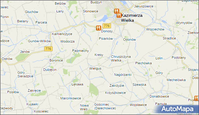 mapa Chruszczyna Mała, Chruszczyna Mała na mapie Targeo