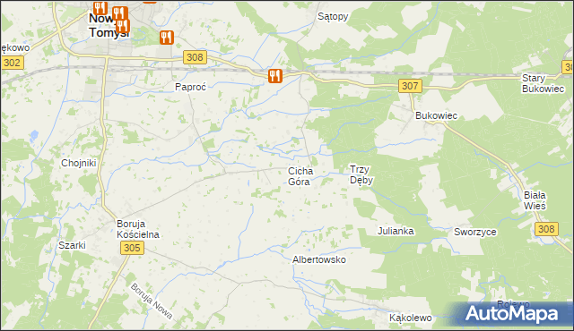 mapa Cicha Góra, Cicha Góra na mapie Targeo