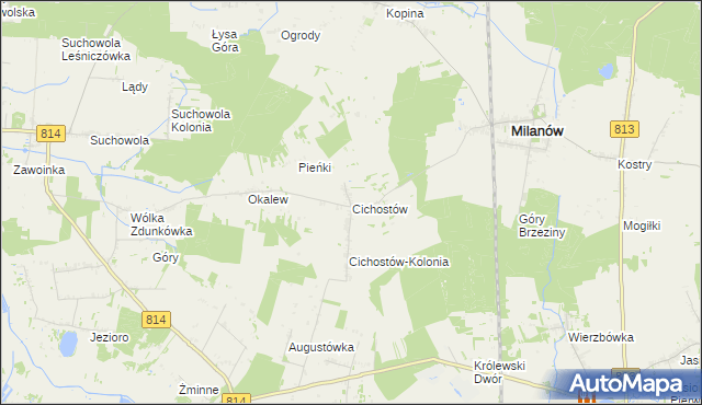 mapa Cichostów, Cichostów na mapie Targeo