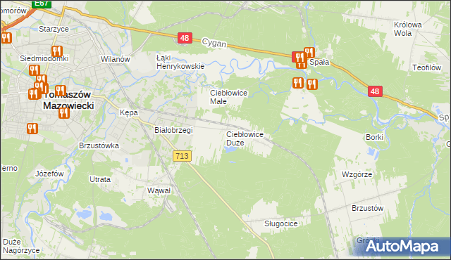 mapa Ciebłowice Duże, Ciebłowice Duże na mapie Targeo