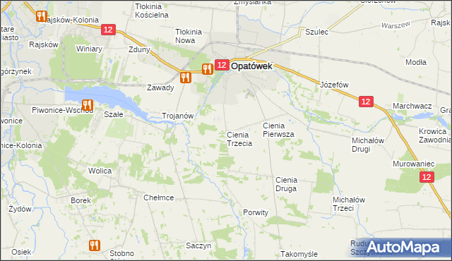 mapa Cienia Trzecia, Cienia Trzecia na mapie Targeo