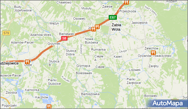 mapa Ciepłe A, Ciepłe A na mapie Targeo