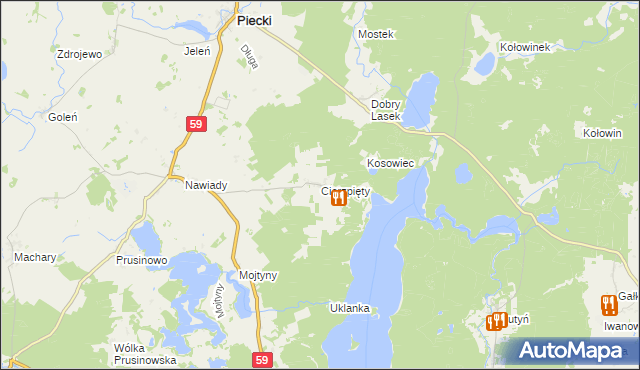 mapa Cierzpięty gmina Piecki, Cierzpięty gmina Piecki na mapie Targeo