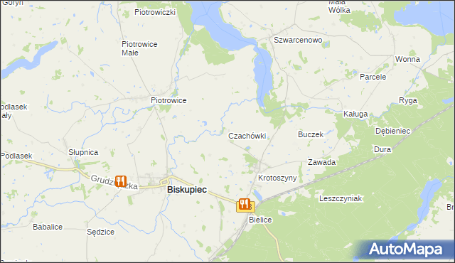mapa Czachówki, Czachówki na mapie Targeo
