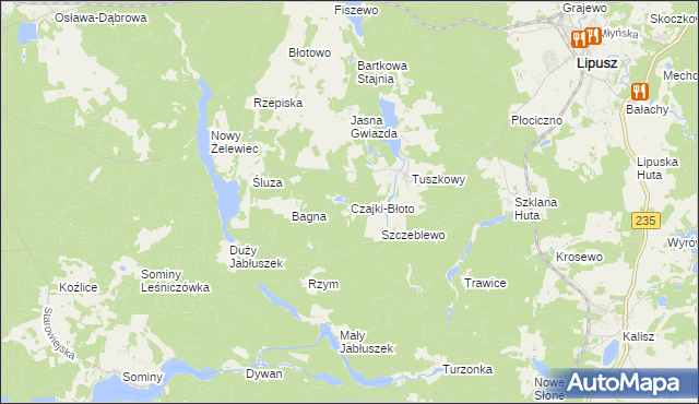 mapa Czajki-Błoto, Czajki-Błoto na mapie Targeo