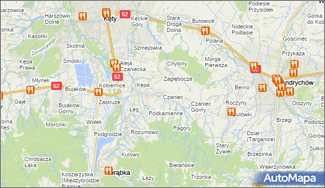 mapa Czaniec, Czaniec na mapie Targeo