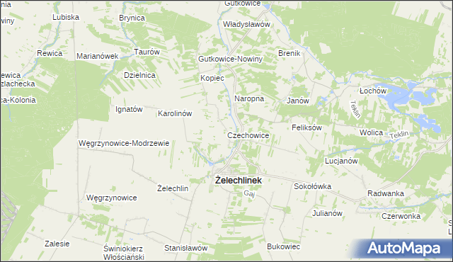 mapa Czechowice, Czechowice na mapie Targeo