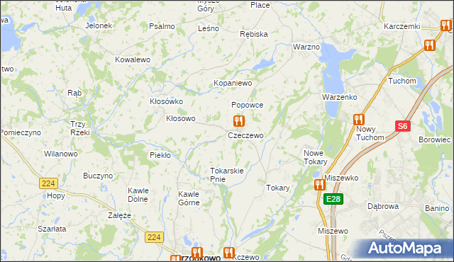 mapa Czeczewo gmina Przodkowo, Czeczewo gmina Przodkowo na mapie Targeo