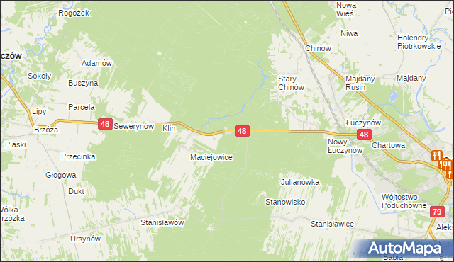 mapa Cztery Kopce, Cztery Kopce na mapie Targeo