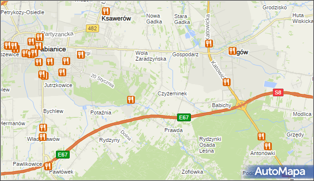 mapa Czyżeminek, Czyżeminek na mapie Targeo