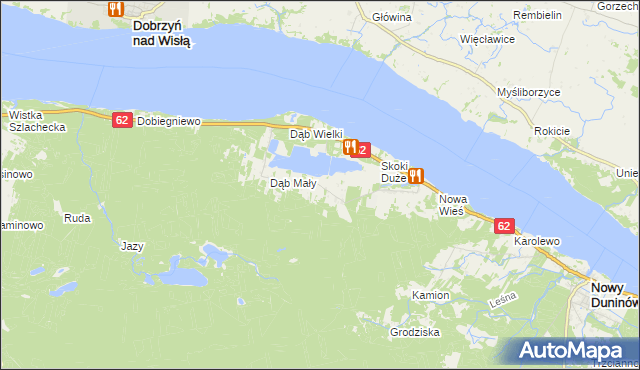 mapa Dąb Polski, Dąb Polski na mapie Targeo