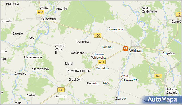 mapa Dąbrowa Widawska, Dąbrowa Widawska na mapie Targeo