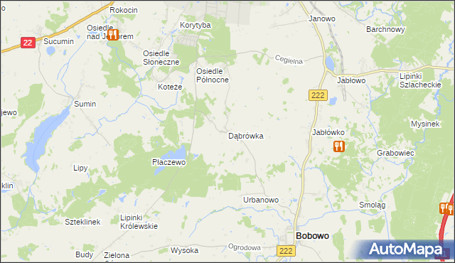 mapa Dąbrówka gmina Starogard Gdański, Dąbrówka gmina Starogard Gdański na mapie Targeo