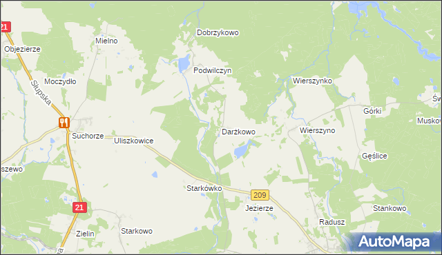 mapa Darżkowo, Darżkowo na mapie Targeo