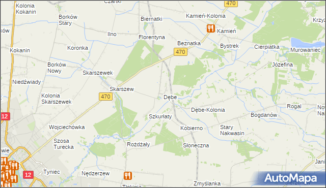 mapa Dębe gmina Żelazków, Dębe gmina Żelazków na mapie Targeo