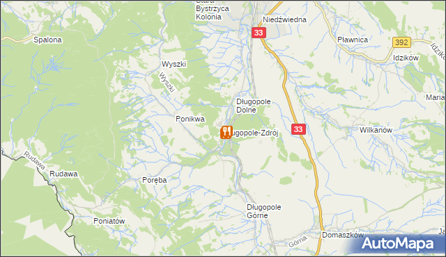 mapa Długopole-Zdrój, Długopole-Zdrój na mapie Targeo