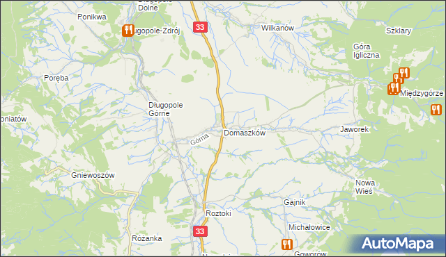 mapa Domaszków gmina Międzylesie, Domaszków gmina Międzylesie na mapie Targeo