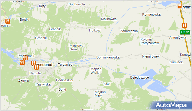 mapa Dominikanówka, Dominikanówka na mapie Targeo