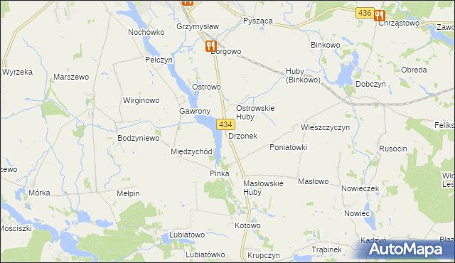 mapa Drzonek, Drzonek na mapie Targeo