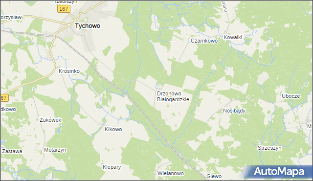 mapa Drzonowo Białogardzkie, Drzonowo Białogardzkie na mapie Targeo