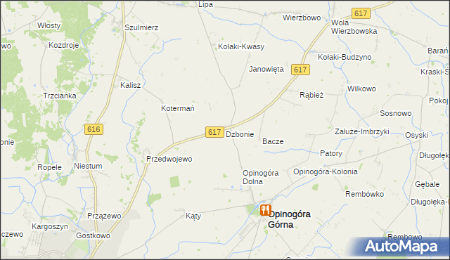 mapa Dzbonie, Dzbonie na mapie Targeo