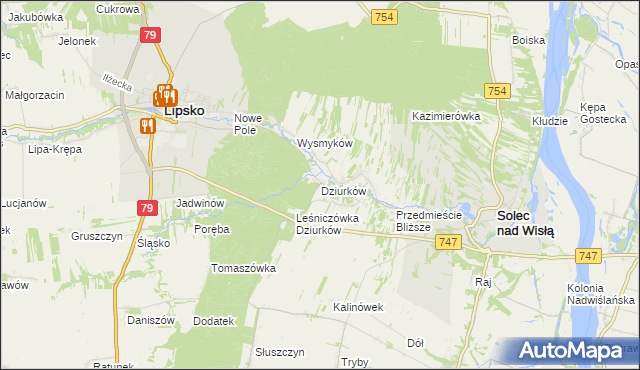 mapa Dziurków, Dziurków na mapie Targeo