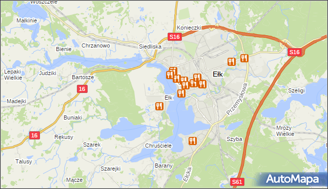 mapa Ełk powiat ełcki, Ełk powiat ełcki na mapie Targeo